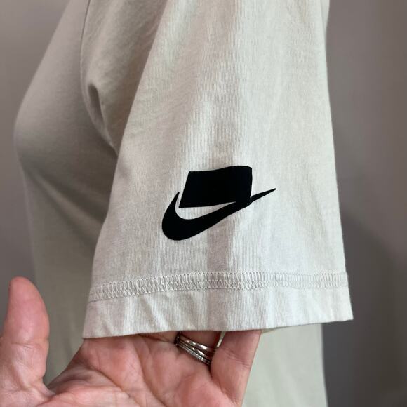 Nike Sportwear's Organic Cotton Spliced Logo 2 Tone Short Sleeve Midi Dress Sz S - Picture 7 of 10